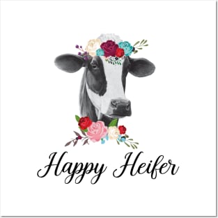 Happy Heifer Cow Posters and Art